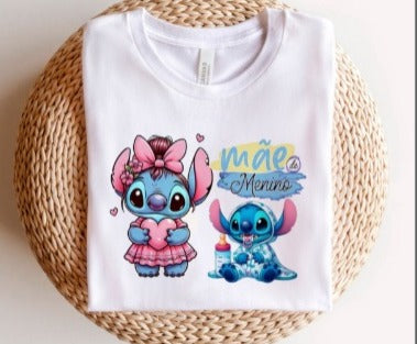 T-SHIRTS STICH MÃE DE MENINO