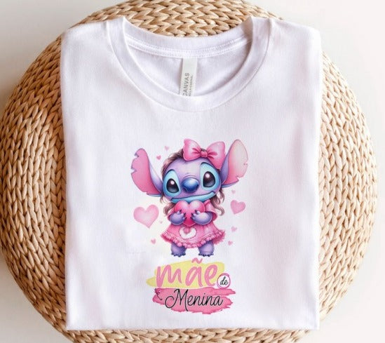 T-SHIRTS STICH MÃE DE MENINA