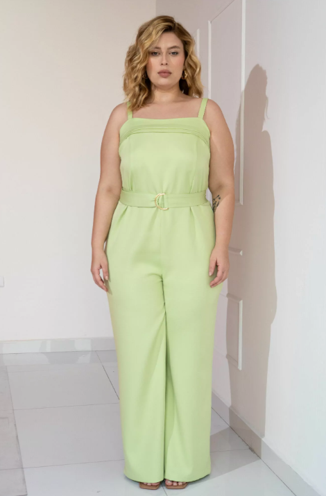 MACACÃO CINTO ALICE MODA PLUS