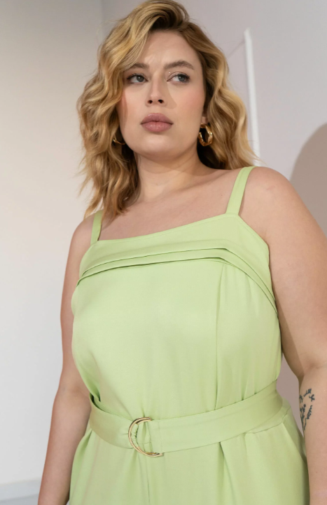 MACACÃO CINTO ALICE MODA PLUS