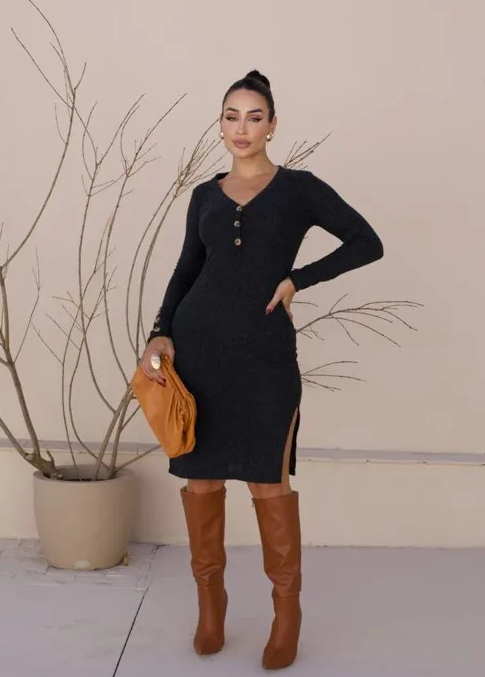 VESTIDO CANELADO